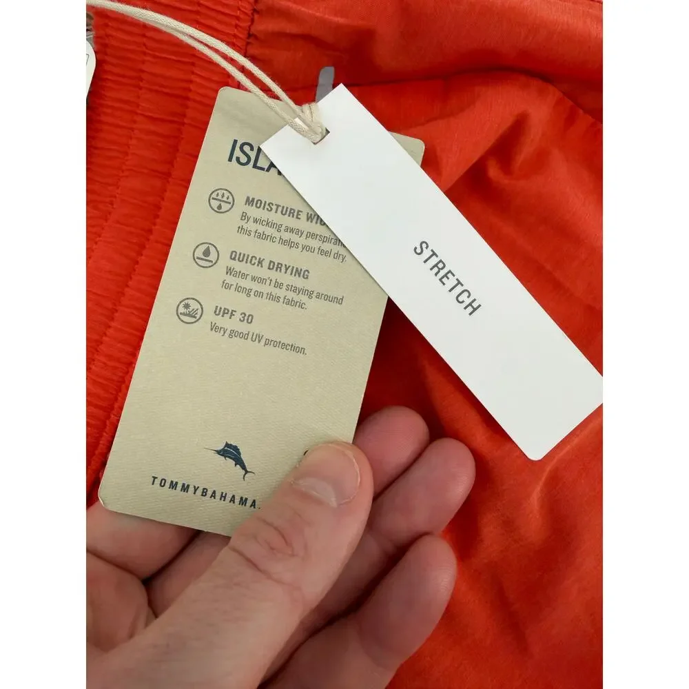 NWT Tommy Bahama Naples Circuit Bird of Paradise Red/Orange Swim Trunks Size XL